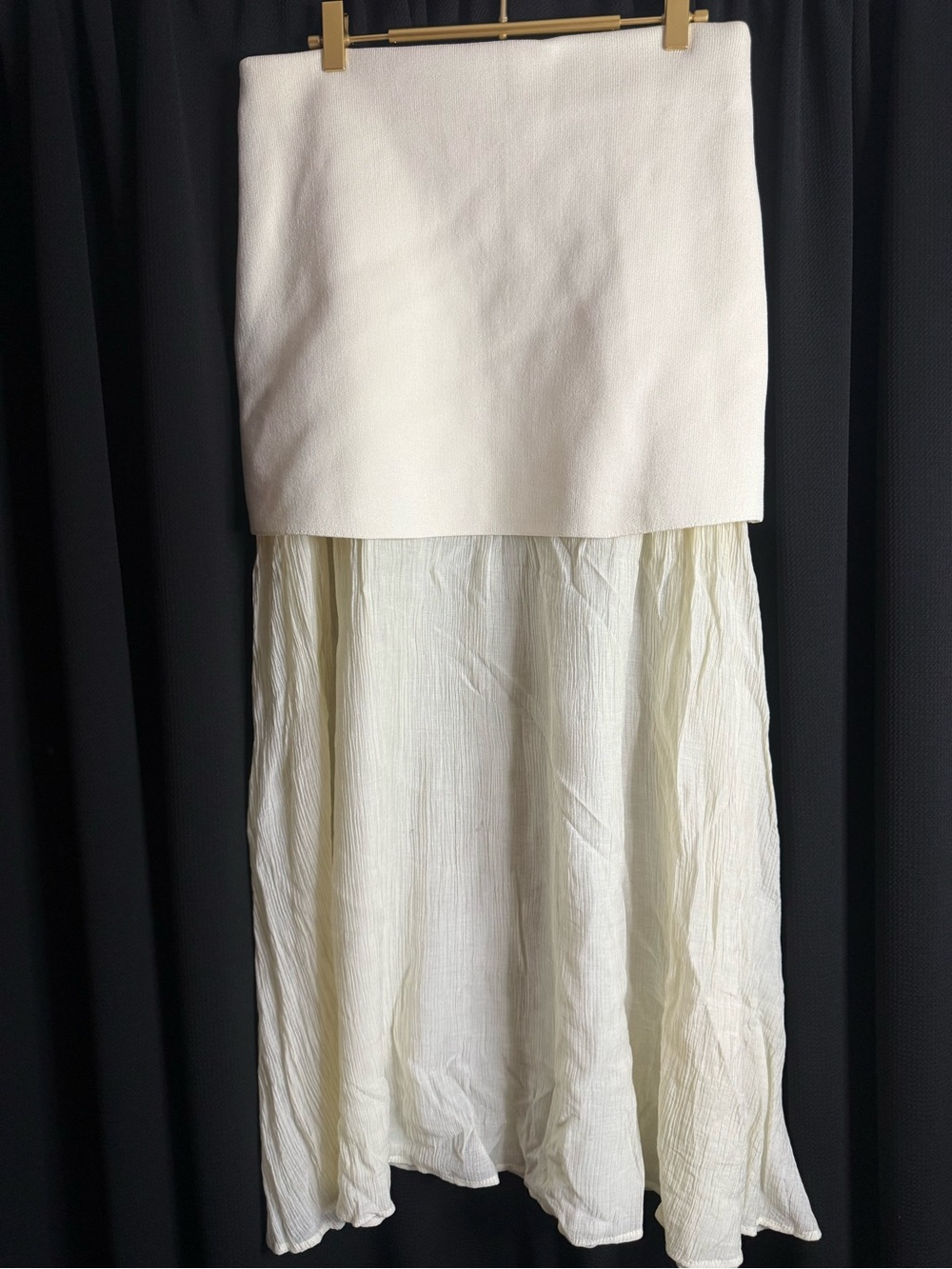 Zara Ivory Two-Layer Maxi Skirt - Picture 2 of 2